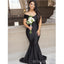Simple Hot Prom Dresses, Off Shoulder Long Mermaid Black Bridesmaid Dresses, PD1158