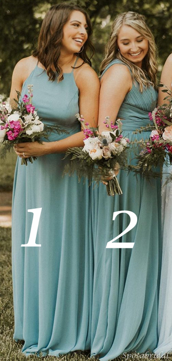 Elegant Multi Style Baby Blue Flowy Chiffon Cheap Long Bridesmaid Dres SposaBridal Elegant Multi Style Baby Blue Flowy Chiffon Cheap Long Bridesmaid Dres SposaBridal