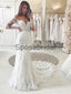 Country Lace Mermaid Long Sleeves Elegant Wedding Dresses WD0448