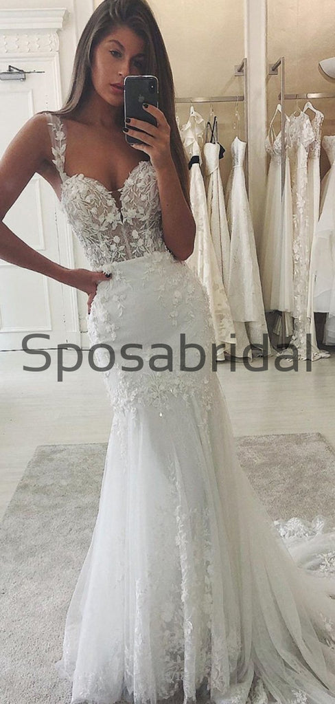 Country Lace Mermaid Modest Popular Elegant Wedding Dresses WD0449