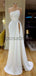 Custom Mermaid High Slit Long Unique Satin Modest Simple Prom Dresses PD1935