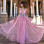 Custom Pink Elegant Pretty Unique Modest Long Prom Dresses, party dresses,PD1428
