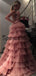 Custom Yellow Tulle Pink Unique Design Elegant Formal Modest Prom Dresses, PD1878