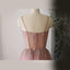 Cute Sparkly Gold Pink Beaded Sweetheart A-line Homecoming Dresses, BD0412