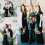 Elegant Dark Green Velvet  Mismatched Long Cheap Bridesmaid Dresses, WG932