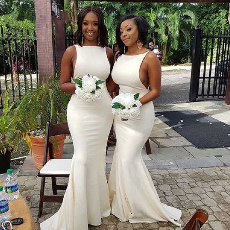 Elegant Jewel Ivory Off White Mermaid Long Bridesmaid Dress, WG923 –  SposaBridal