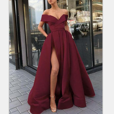 Red Prom Dresses With Detachable Skirt Satin Fashion Women