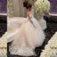 Long Sleeves Lace Little Wedding Guest Tulle Unique A-line Flower Girl Dresses, FG1450