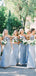 Halter Blue Mermaid Simple Country Bridesmaid Dresses WG814