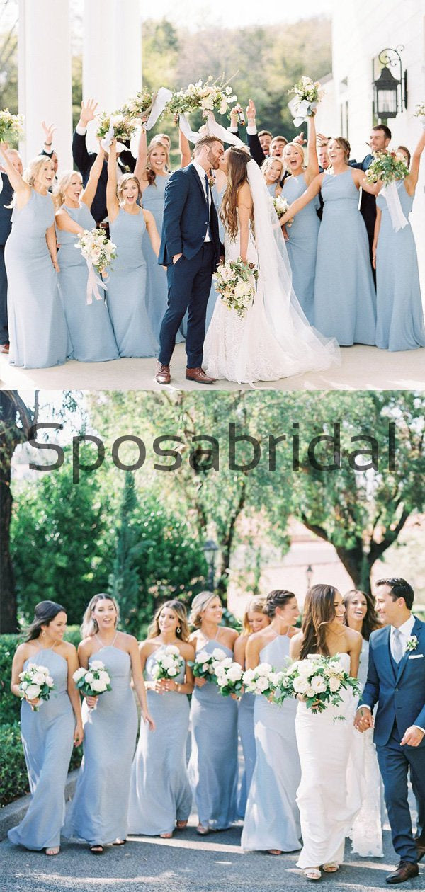 Halter Blue Mermaid Simple Country Bridesmaid Dresses WG814 SposaBridal Halter Blue Mermaid Simple Country Bridesmaid Dresses WG814 SposaBridal