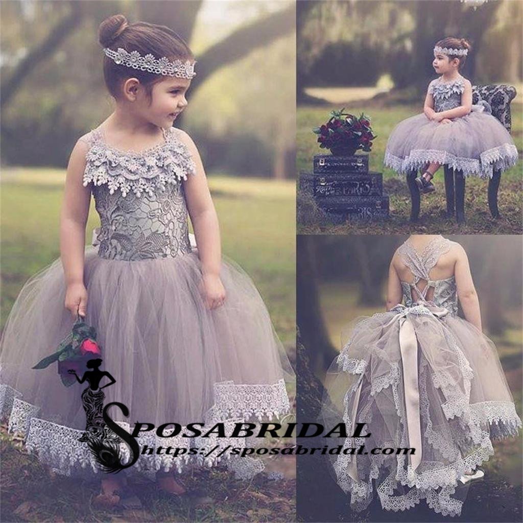 Light Purple Lace Top Lovely Beautiful Best Sale Flower Girl Dresses, –  SposaBridal