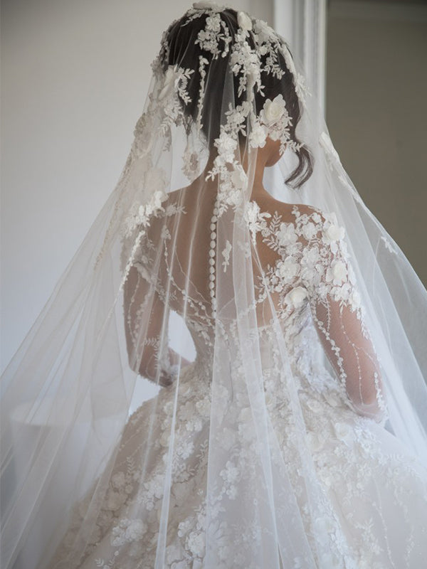Long Sleeves Elegant Beautiful Mermaid Princess Romantic Wedding Dress SposaBridal Long Sleeves Elegant Beautiful Mermaid Princess Romantic Wedding Dress SposaBridal