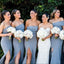 Long Elegant Simple Cheap Modest Mermaid Split Bridesmaid Dresses, wedding guest dress,WG378