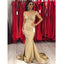 Long Mermaid Modest Elegant Unique Cheap Prom Dresses, Off Shoulder  Gold Bridesmaid Dresses ,PD1166