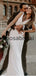Mermaid Elegant Beach Long White Wedding Dresses WD0547