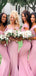 Mermaid Pink Hot Sale Formal Long Bridesmaid Dresses WG833
