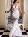 Mermaid Trumpet Lace Long Sleeves Country Long Wedding Dresses WD0552