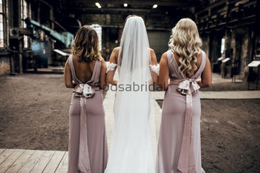 Mermaid Elegant Simple Unique Country Long Bridesmaid Dresses  WG632