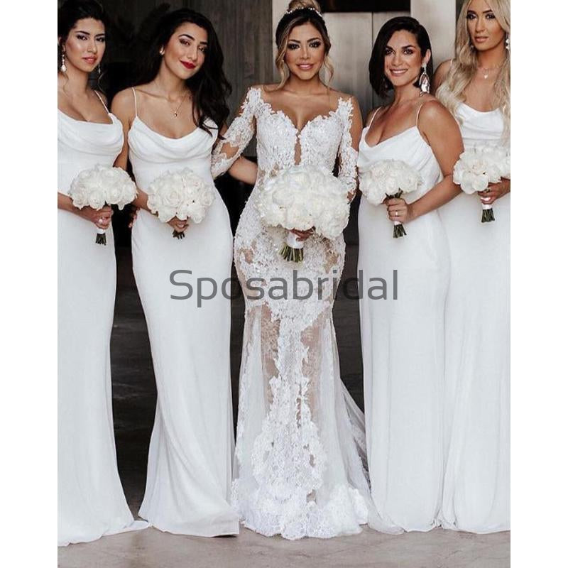 Mermaid Spaghetti Straps Simple Sexy Cheap Bridesmaid Dresses WG636