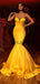 Mermaid Sweetheart Yellow Simple Tight Modest Formal Prom Dresses PD2055