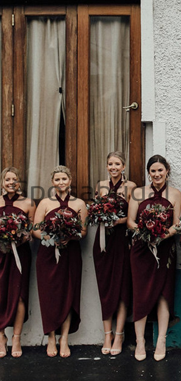 Mismatched Burgundy Modest Elegant Bridesmaid Dresses WG775 SposaBridal Mismatched Burgundy Modest Elegant Bridesmaid Dresses WG775 SposaBridal