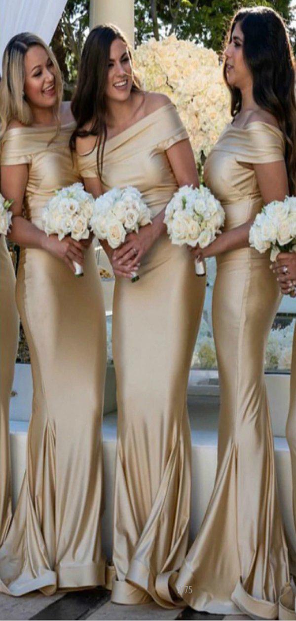 Mismatched Champagne Gold Mermaid Simple Bridesmaid Dresses WG901 SposaBridal Mismatched Champagne Gold Mermaid Simple Bridesmaid Dresses WG901 SposaBridal