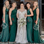 Mismatched Green Mermaid Elegant Long Bridesmaid Dresses WG822
