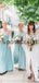 Mismatched Light Blue Summer Beachn Long Bridesmaid Dresses WG821