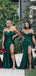 Mismatched Mermaid Emerald Green Sexy Elegant Mermaid Long Bridesmaid Dresses, WG641