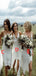 Mismatched White Simple Modest Elegant Bridesmaid Dresses WG778