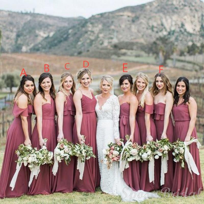 Burgundy and dusty pink bridesmaid sale dresses - Official Online Store