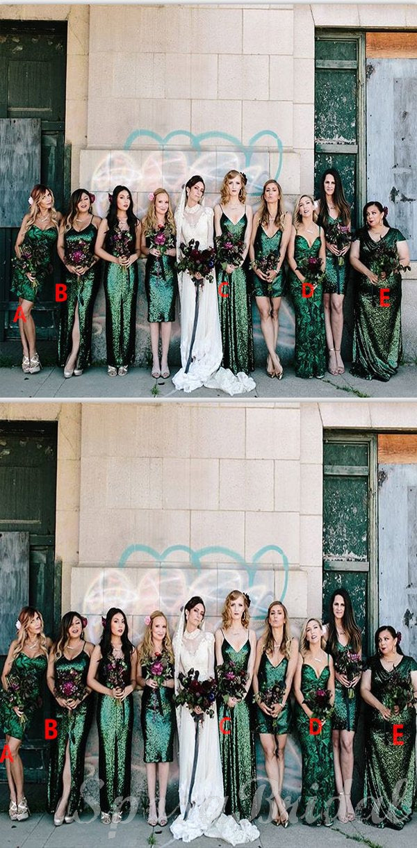Mismatched Green Sequin Simple Elegant Cheap High Quality Bridesmaid D SposaBridal Mismatched Green Sequin Simple Elegant Cheap High Quality Bridesmaid D SposaBridal