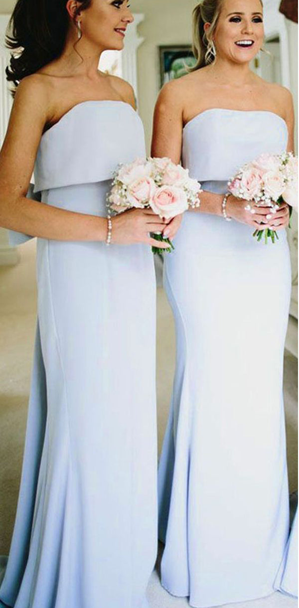 Modest Pretty Elegant Unique Mermaid Strapless Long Light Sky Blue Bri SposaBridal Modest Pretty Elegant Unique Mermaid Strapless Long Light Sky Blue Bri SposaBridal