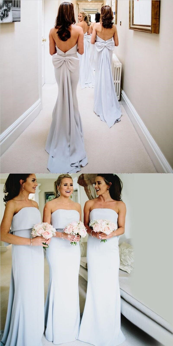 Modest Pretty Elegant Unique Mermaid Strapless Long Light Sky Blue Bri SposaBridal Modest Pretty Elegant Unique Mermaid Strapless Long Light Sky Blue Bri SposaBridal