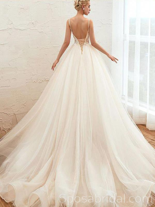 New Arrival A-line Top Lace Appliques Lace up back Beach Unique Weddin SposaBridal New Arrival A-line Top Lace Appliques Lace up back Beach Unique Weddin SposaBridal