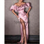 New Arrival Fashion Boat Neck Off the Shoulder Satin Simple Prom Dresses PD2067