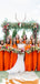 Newest Elegant Orange Long Popular Simple Bridesmaid Dresses WG662