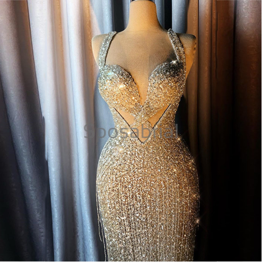 Newest Sparkly Sequin Mermaid Unique Modest Prom Dresses PD2078 ...
