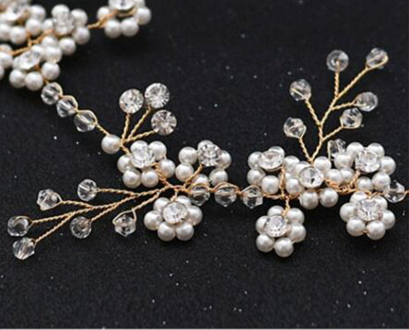 Bridal Wedding Dress Belt, Handmade Beaded Pearl Crystal, Beautiful Waistband, ORN04