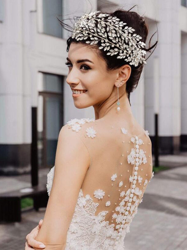 High-quality Handmade Diamond-encrusted Bridal Belt Jewelry Wedding Dress Waist Ornament, Headwear, ORN06
