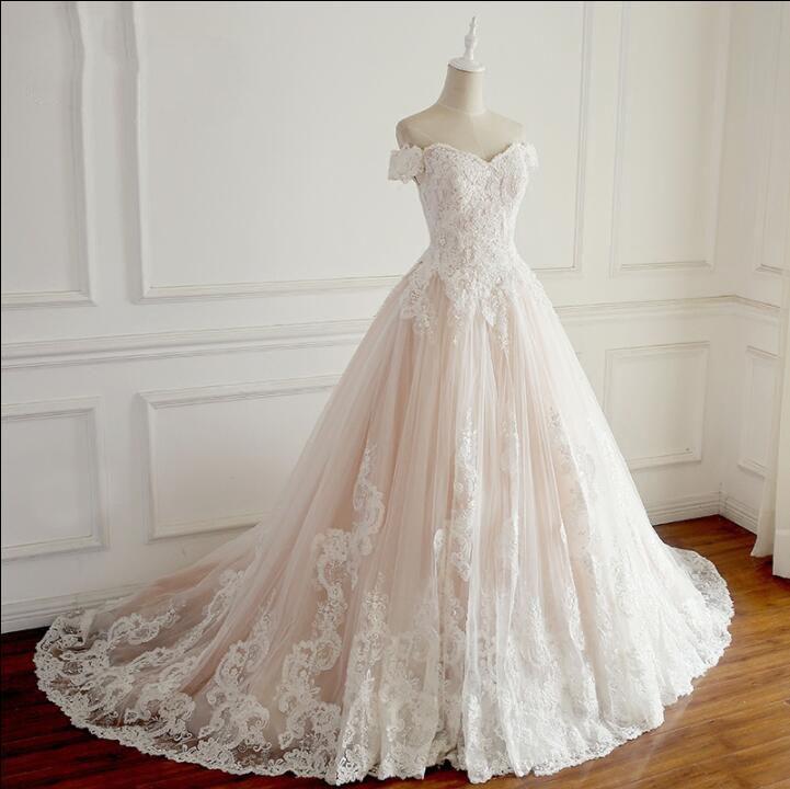 Off Shoulder A-Line Princess Wedding Dresses, 2018 Sparing Bridal Gown SposaBridal Off Shoulder A-Line Princess Wedding Dresses, 2018 Sparing Bridal Gown SposaBridal