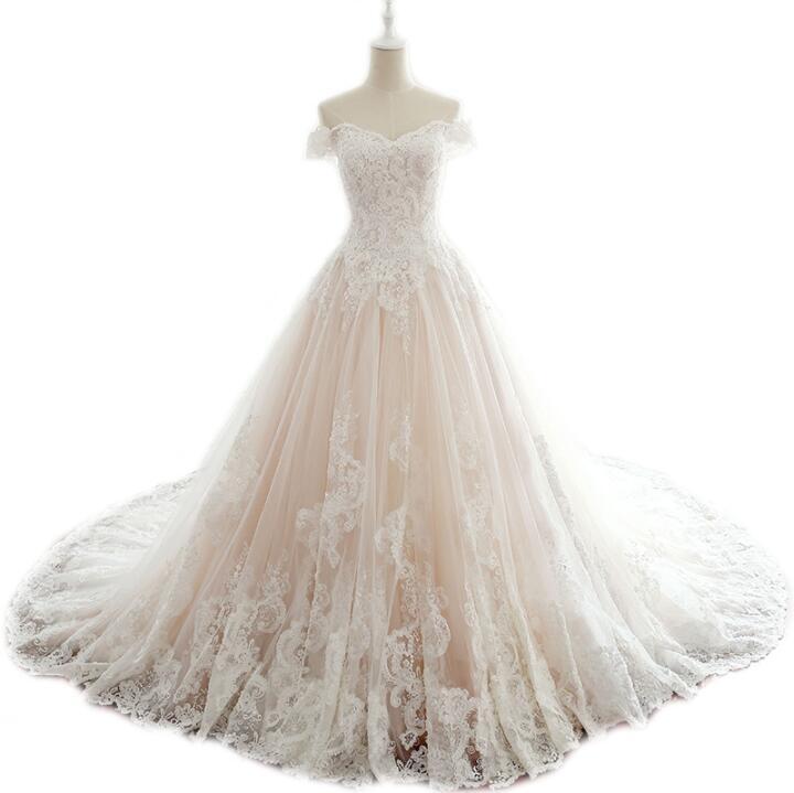 Off Shoulder A-Line Princess Wedding Dresses, 2018 Sparing Bridal Gown SposaBridal Off Shoulder A-Line Princess Wedding Dresses, 2018 Sparing Bridal Gown SposaBridal