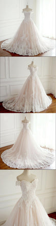 Off Shoulder A-Line Princess Wedding Dresses, 2018 Sparing Bridal Gowns, Popular Pretty sweetheart  Wedding Dress, WD0280