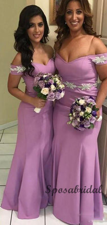 Off the Shoulder Elegant  Long Mermaid Bridesmaid Dresses WG913