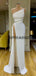 One Shoulder Off White Satin Fashion Mermaid Prom Dresses PD2385