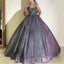 A-line Sparkly Sequin Simple Vintag Long Prom Dresses, Ball Gown PD1744