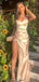 Cheap Unique Design High Slit Simple Formal Elegant Mermaid Prom Dresses, Evening dresses PD1863