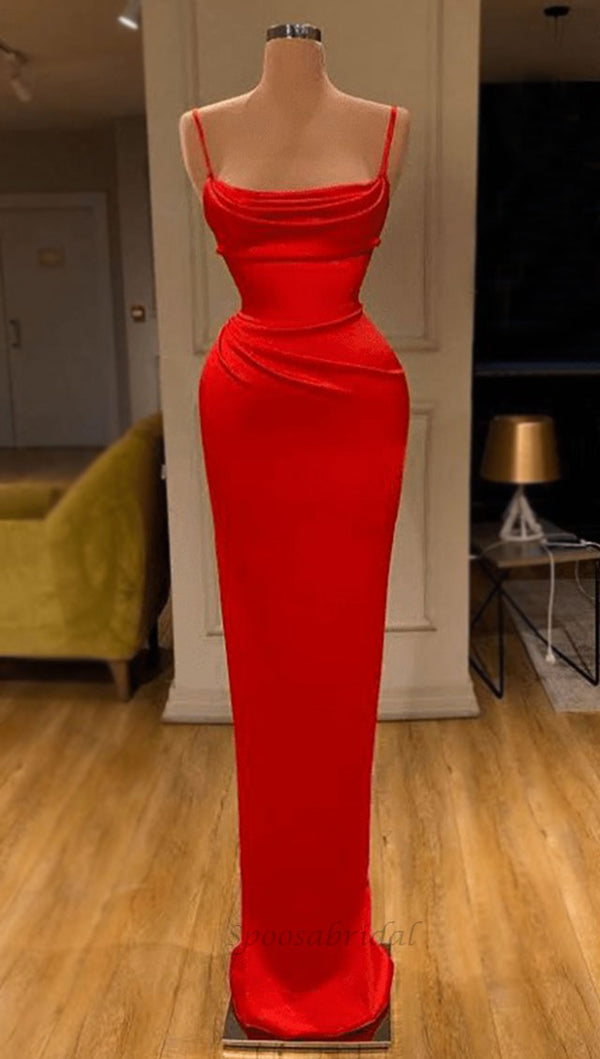 tight red mermaid dress Sexy Red Spaghetti Straps Tight Evening Dresses Mermaid Long Prom Dresses