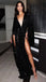 Formal V-Neck Black Sequin Fashion  Evening Dresses For Prom Party PD2312