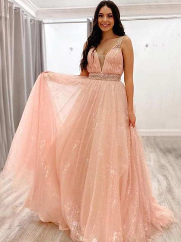 blush pink spaghetti strap dress Spaghetti Straps Light Pink Ruched A-line Maxi Dress PollyBoutique